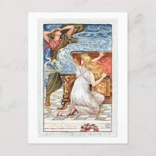 Pandora abriendo la postal de la caja