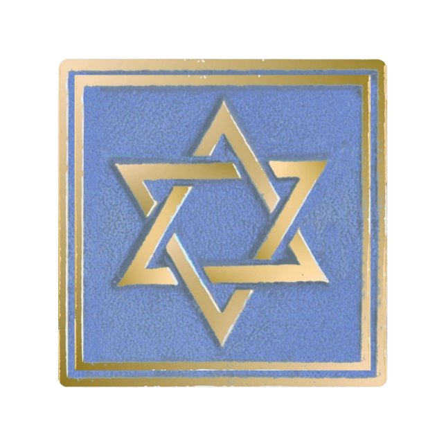 Panel de arte de la estrella azul de oro de David (Anverso)