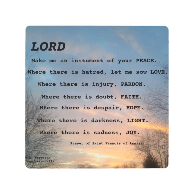 PANEL DE ARTE DE LA PARED METALIZADO SAINT FRANCIS (Anverso)