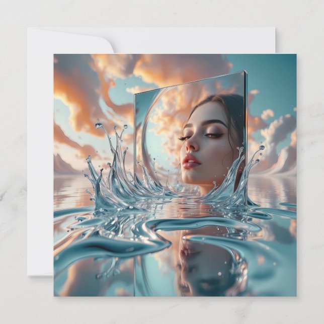 panel de espejo flotante surge de un mar tranquilo (Anverso)