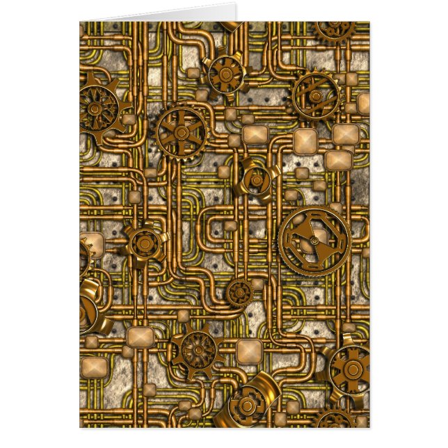 Panel Steampunk - Gears and Pipes - Brass (Frente)