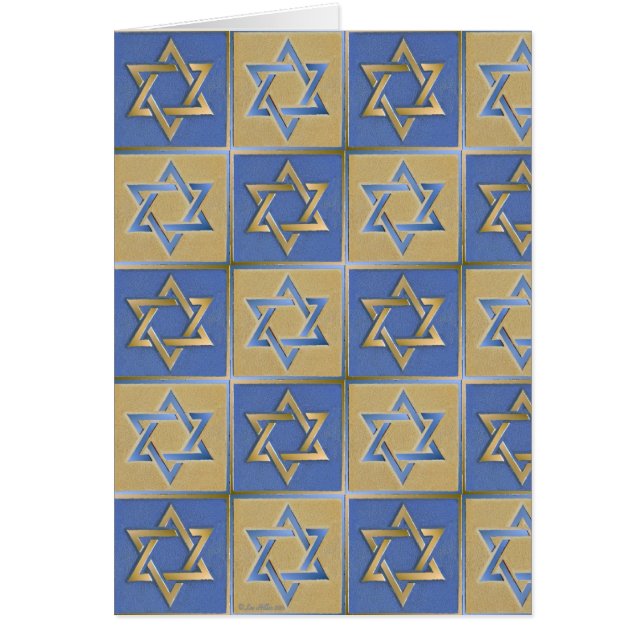 Paneles de Arte Estrella de David Azul Dorado (Frente)