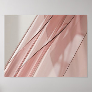 Paneles de vidrio rosa abstractos arte de pared