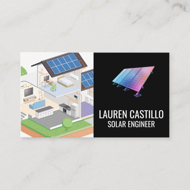 Paneles solares | Tarjeta de presentación del logo (Anverso)