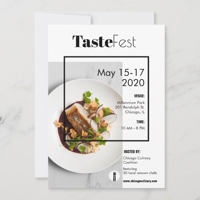 panfleto de invitación al festival de alimentos (Anverso)