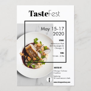 panfleto de invitación al festival de alimentos
