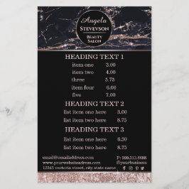 Panfleto de mármol dorado rosa de artista de maqui