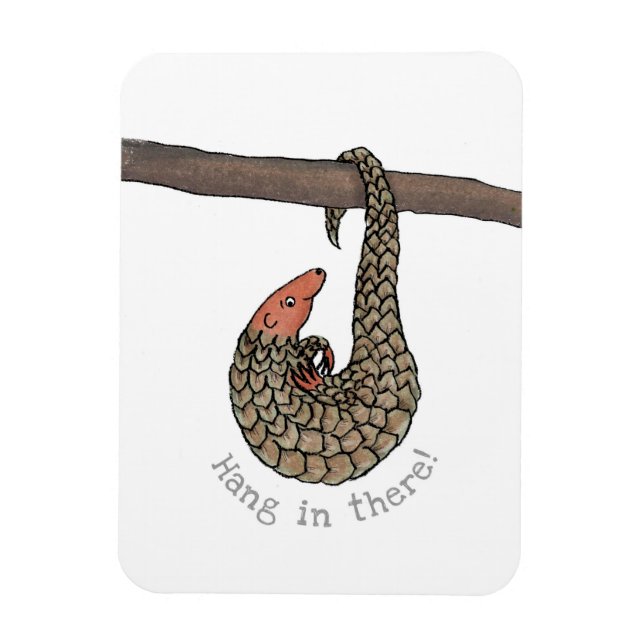 Pangolin 'cuelga ahí' imán de refrigerador (Vertical)