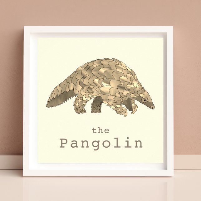 Pangolin pone en peligro arte de defensa de los de (Cute pangolin rare wildlife animal art poster by artist Catherine Sweetman )