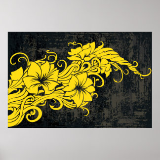 Panno de decoración floral amarillo moderno