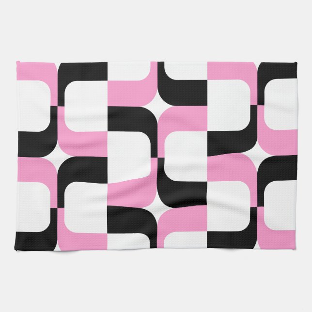 Paño De Cocina 020614 - Rosa y negro en blanco (Horizontal)