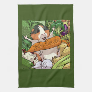 Paño De Cocina 100% Veggie Happy Guinea Pig With Carrot