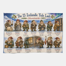Paño De Cocina 13 duendes islandeses de Yule Navidad reykjavik