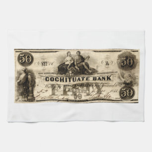 Paño De Cocina 1853 Cochituate 50 Dólares Nota
