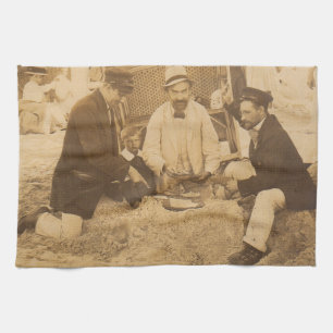 Paño De Cocina 1914 diversión en la playa en Alemania RPPC