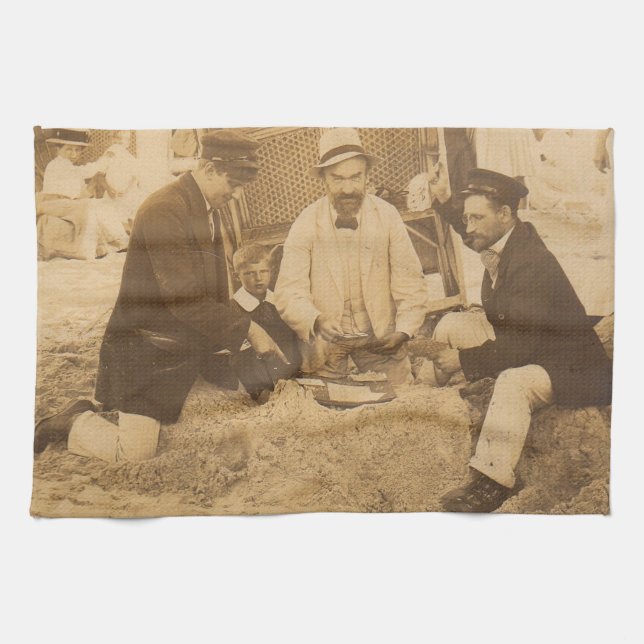 Paño De Cocina 1914 diversión en la playa en Alemania RPPC (Horizontal)