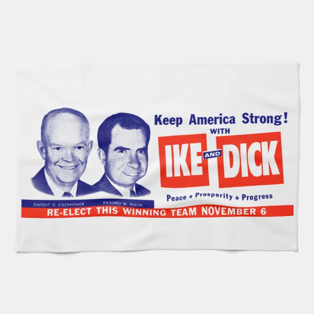Paño De Cocina 1956 Votación Ike y Dick (Horizontal)