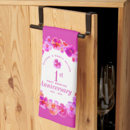 Paño De Cocina 1.ᵉʳ boda fiesta pansy rosa flor
