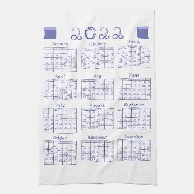 Paño De Cocina 2022 Calendar Fabric Font Veri Peri (Vertical)