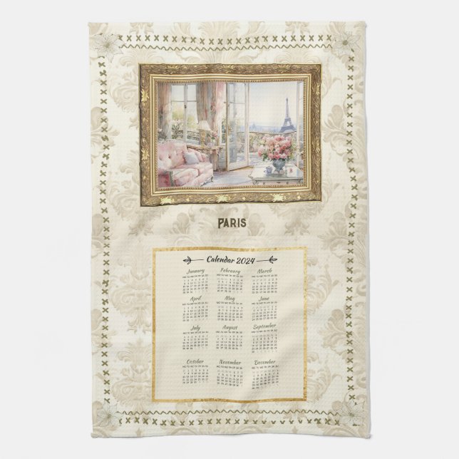 Paño De Cocina 2024 Calendar Towel mensaje Personalizado de la vi (Vertical)
