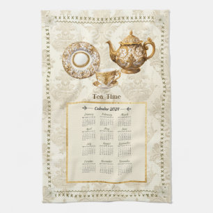 Paño De Cocina 2024 Calendario Toque de té o mensaje Personalizad