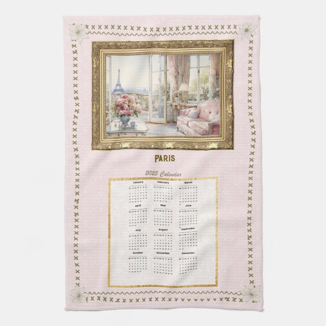 Paño De Cocina 2025 Calendar Towel mensaje Personalizado de la vi (Vertical)