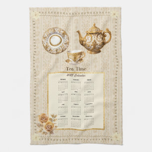 Paño De Cocina 2025 Calendario Toque de té o mensaje Personalizad