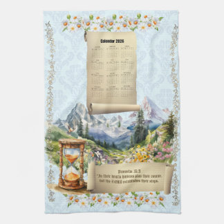 Paño De Cocina 2026 Calendar Towel Alps Mountains Proverbs