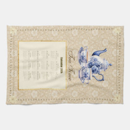 Paño De Cocina 2026 Calendar Towel Tea Time or Custom Message
