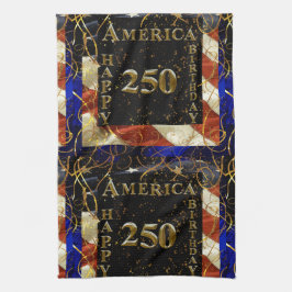 Paño De Cocina ¡250º Cumpleaños Feliz América!