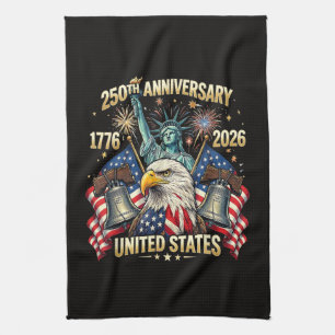 Paño De Cocina 250 años aniversario americano 1776-2026 bandera d
