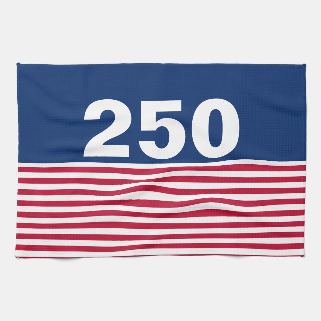 Paño De Cocina 250 Red White and Blue USA Anniversary (Horizontal)