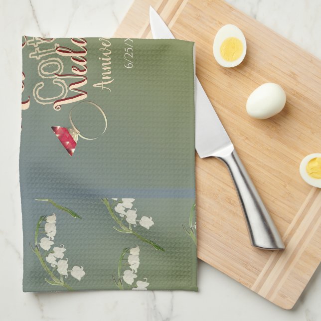 Paño De Cocina 2.º aniversario del Boda de algodón   (Doblado Cuarto)