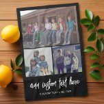 Paño De Cocina 3 Collage de fotos con texto manuscrito - blanco n<br><div class="desc">Una forma divertida de capturar recuerdos y compartirlos con amigos. Añade una foto horizontal,  dos fotos cuadradas y tu leyenda favorita para hacer un regalo genial para los amigos.</div>
