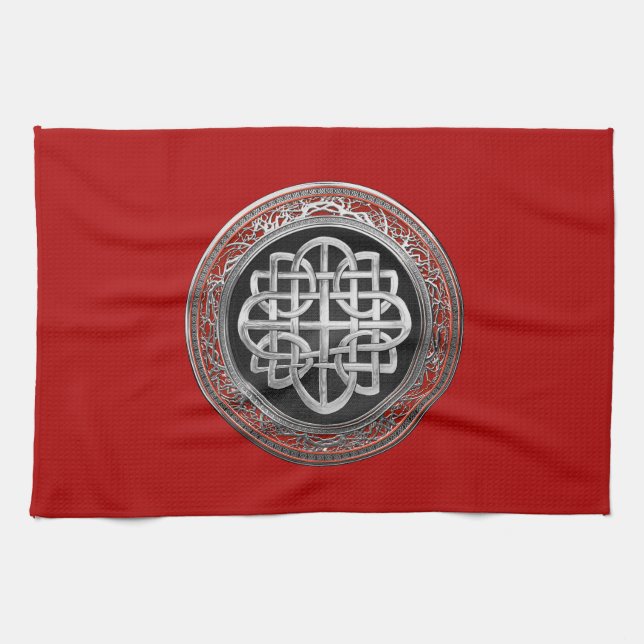 Paño De Cocina [400] Cruz de nudo sagrado de plata celta (Horizontal)