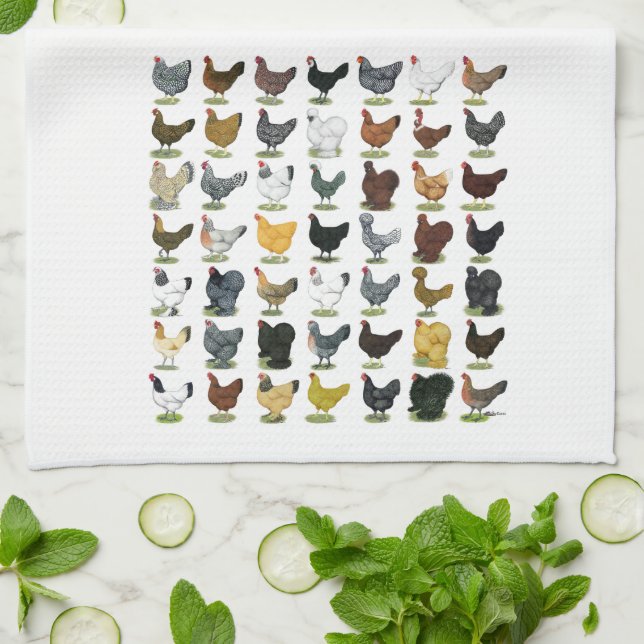 Paño De Cocina 49 gallinas del pollo (Doblado)