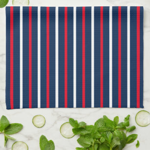 Paño De Cocina 4 de julio franjas patrióticas azul marino rojo