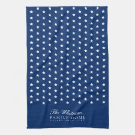 Paño De Cocina 4 de Julio Nombre de Familia Estrellas Azul