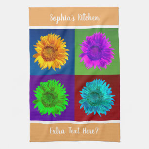 Paño De Cocina 4 Girasoles En 4 Plazas Coloridas Lt Org DIY Name