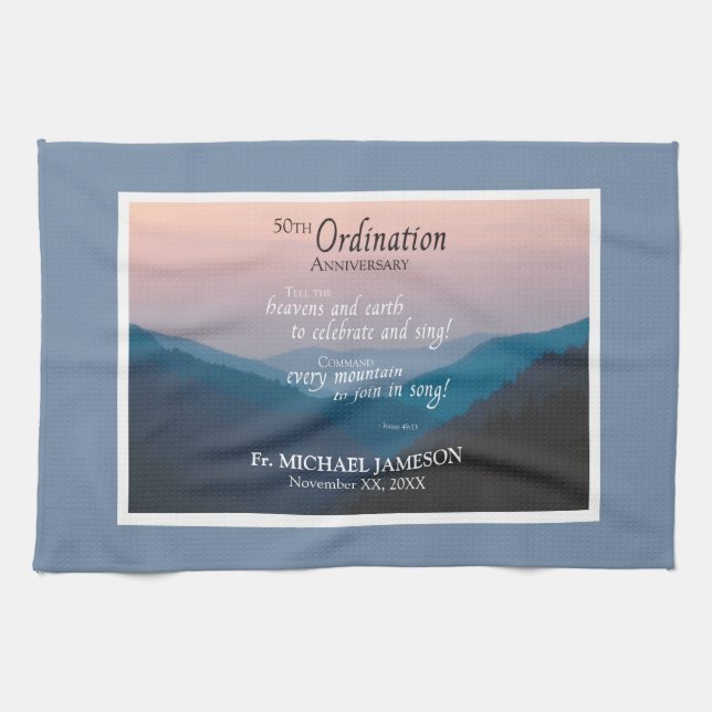 Paño De Cocina 50° Aniversario de la Ordenación Felicitaciones (Horizontal)
