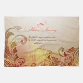Paño De Cocina 50° Aniversario del Boda, bendiciones del Señor y 