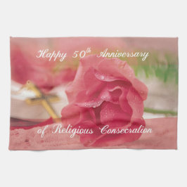 Paño De Cocina 50° Aniversario del Rosa de la Consección Religios