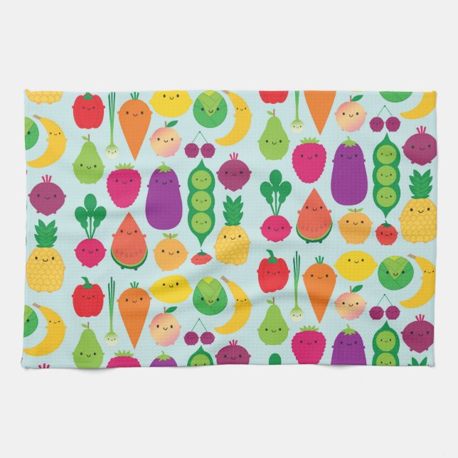 Paño De Cocina 5 una fruta y verduras del día (Horizontal)