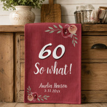 60 Así que qué Rosa Acuarela Roja Cumpleaños 60