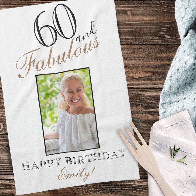 Paño De Cocina 60 y Fabulous Elegant 60th Birthday Photo (Subido por el creador)