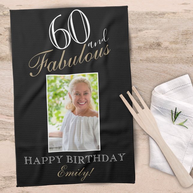 Paño De Cocina 60 y Fabulous Elegant 60th Birthday Photo (Subido por el creador)
