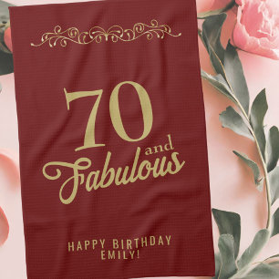 Paño De Cocina 70 y fabuloso adorno elegante cumpleaños 70