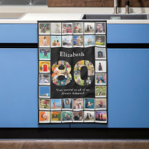 80.ª plantilla fotográfica de cumpleaños