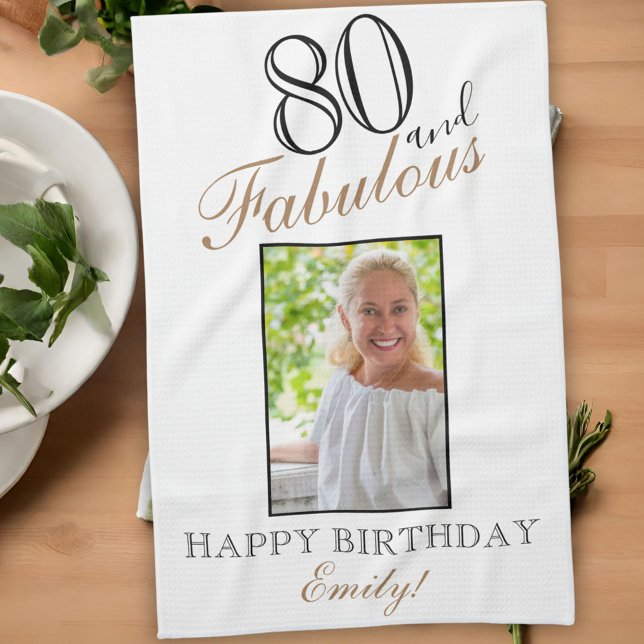Paño De Cocina 80 y Fabulous Elegant 80th Birthday Photo (Subido por el creador)
