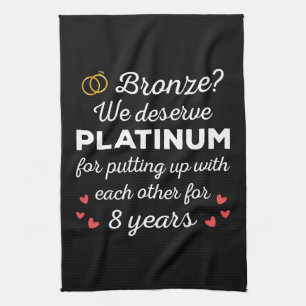 Paño De Cocina 8.º Aniversario Boda I - Pareja Graciosa de Bronce